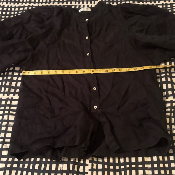 Lanhtropy Bubble Mao Neck Balloon Sleeve Shirt, Black Size M - Picture 5 of 14